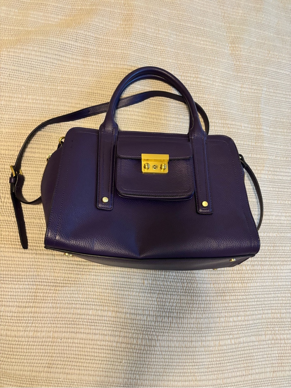3.1 Phillip Lim for Target Purple Leather Top-Handle Satchel - Picture 2 of 12